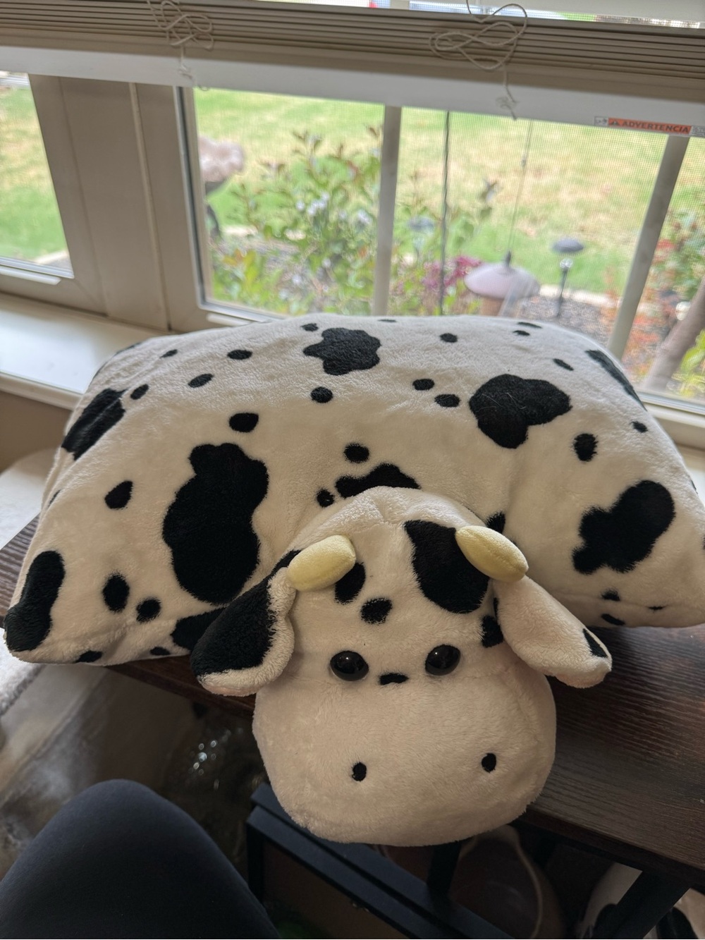 Animal Alley Toys R Us Vintage Cow Folding Plush Pillow Stuffed Animal